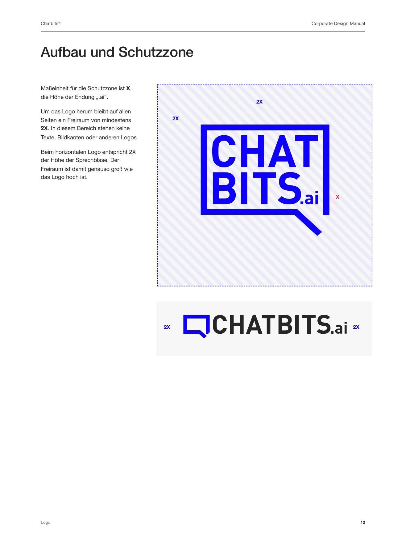 “Structure and clear space” page from the Chatbits styleguide