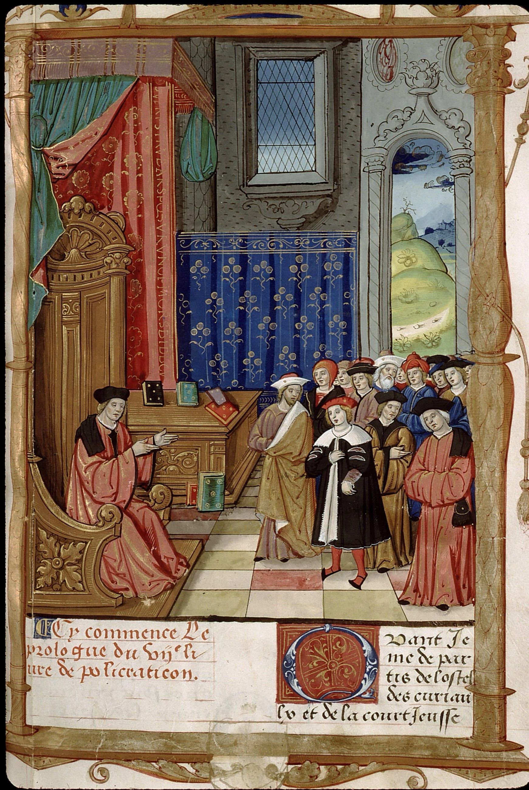 Illumination: John of Salisbury teaching a group of listeners