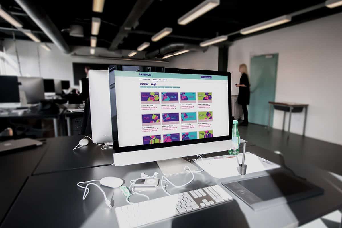 Office screen showing banner templates in the support and onboarding portal