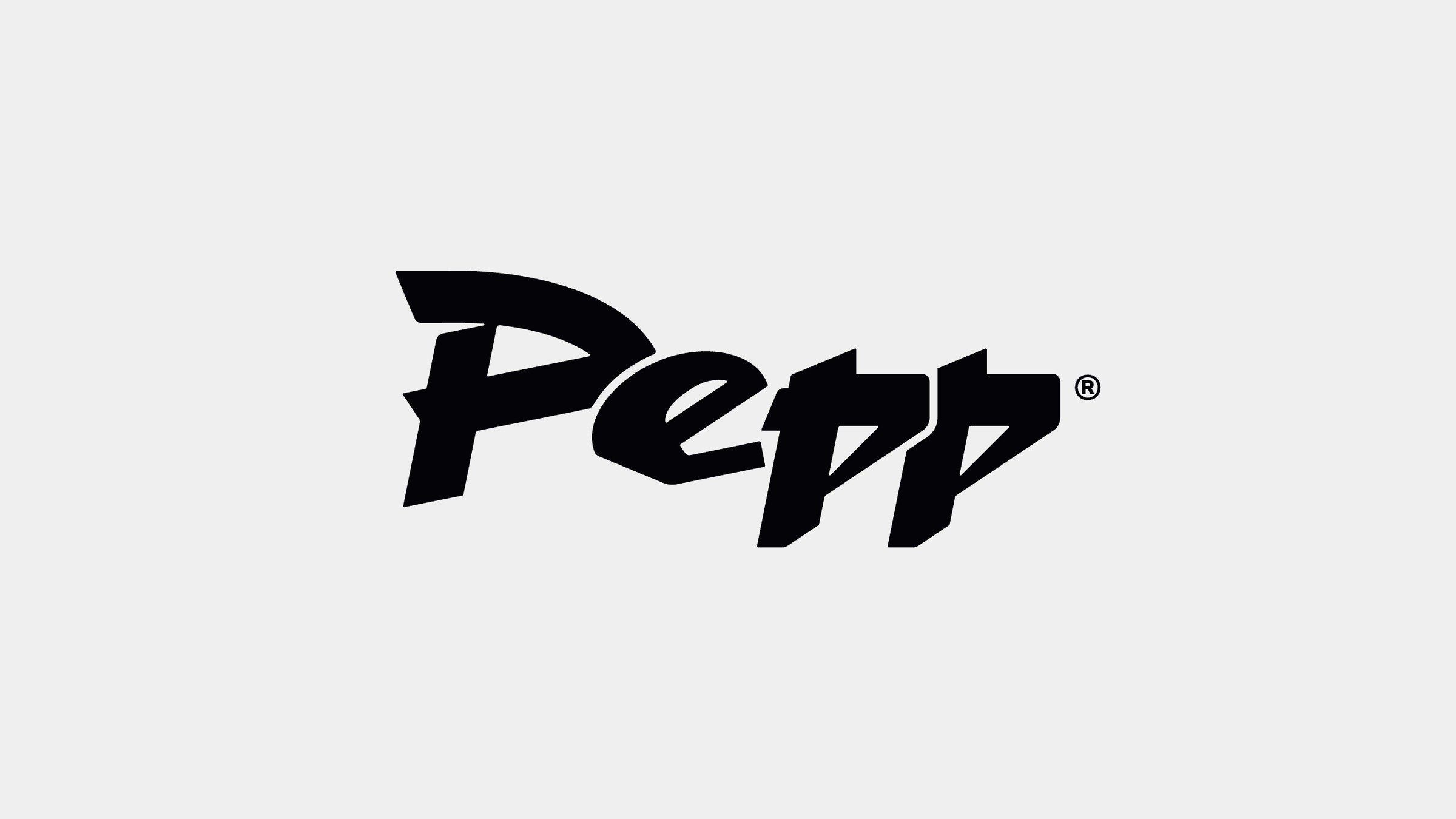 The new Pepp logo in black, reconstructed on a grid